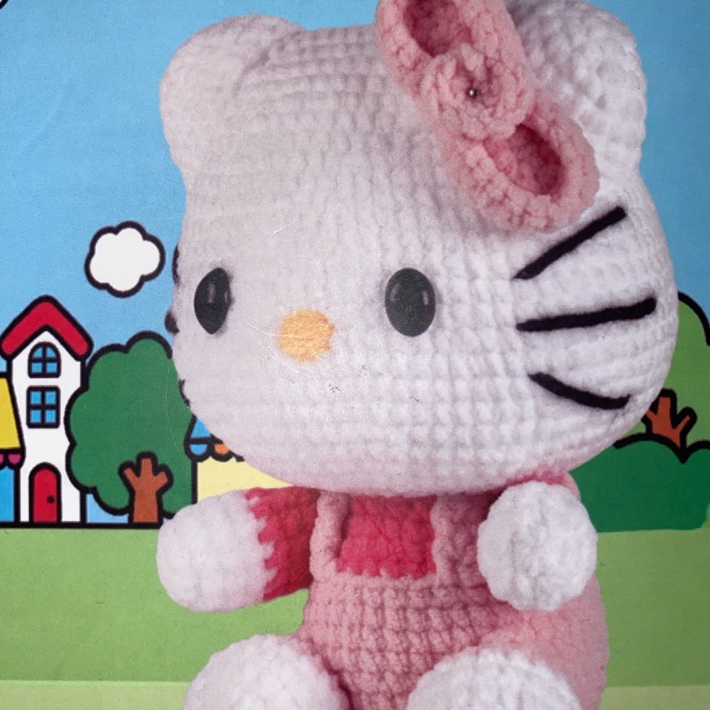 Hello kitty Pink and White Crocheted Plush box kit.